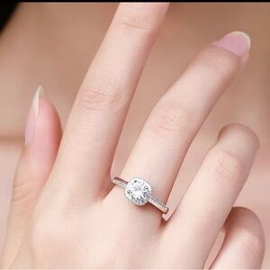 14 kt gold plated moissanite ring